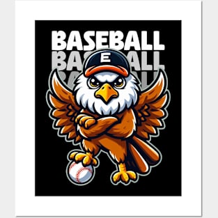 baseball with eagle Posters and Art